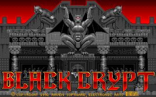 Black Crypt — the game's title screen, composited with its logo banner